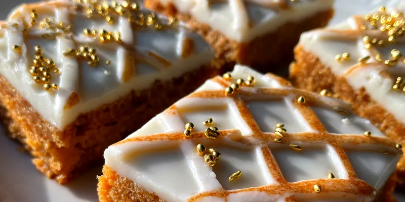 Delicious Creamy Pumpkin Spice Bars served on a plate