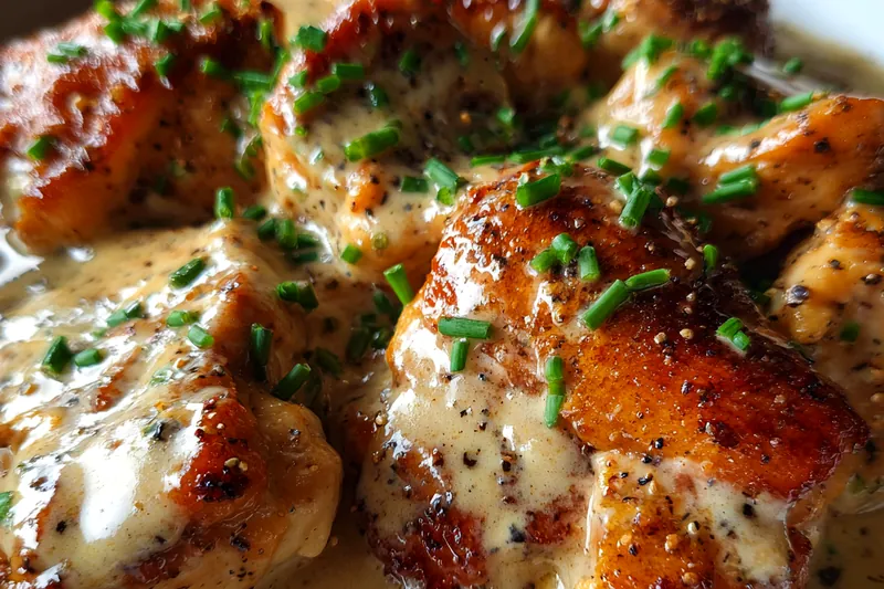 Cooking process for Creamy Sauced Chicken Delight