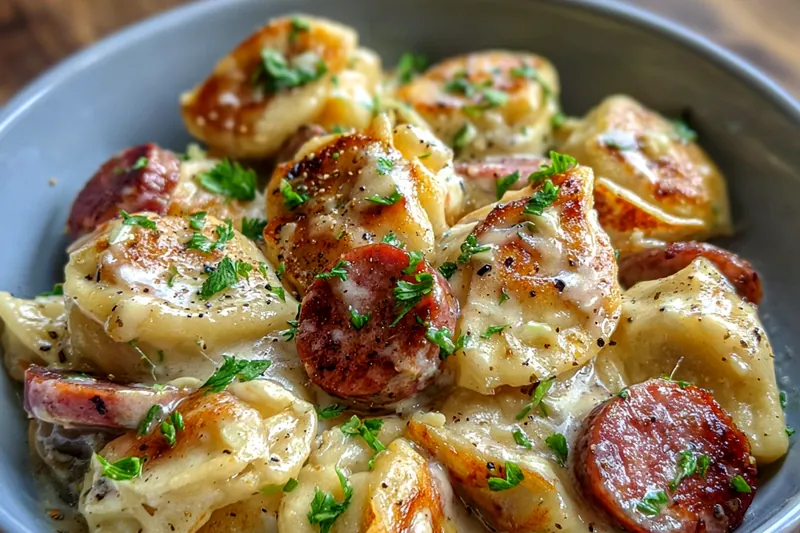 Cooking process for Creamy Sausage Dumpling Bake