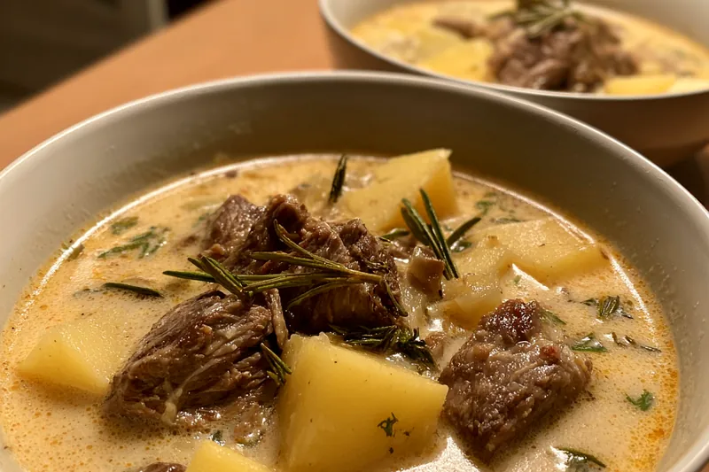 Fresh ingredients for Creamy Steak Potato Soup