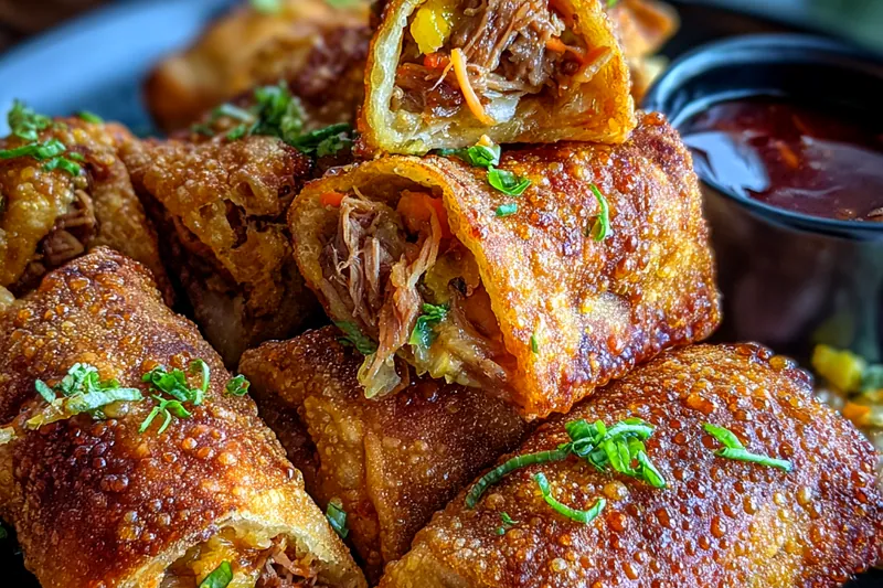 Fresh ingredients for Crispy BBQ Rolls