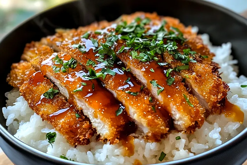 Fresh ingredients for Crispy Breaded Meat Bowl