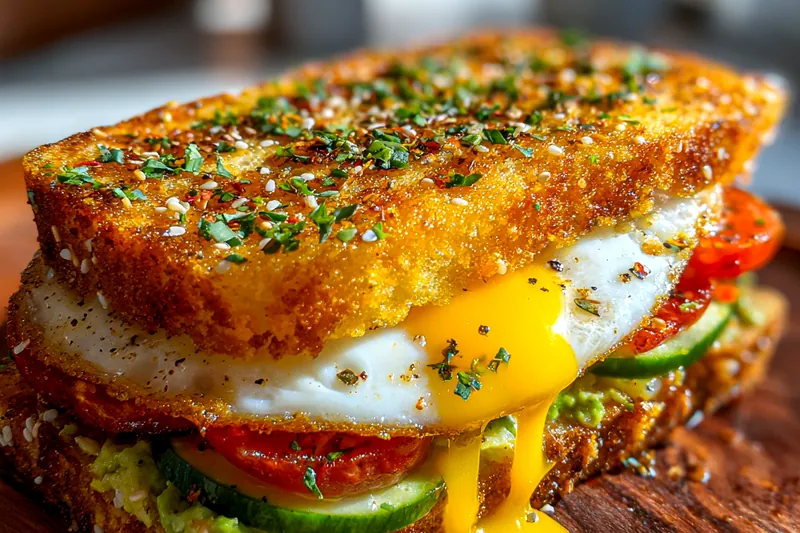 Fresh ingredients for Crispy Breakfast Sandwich
