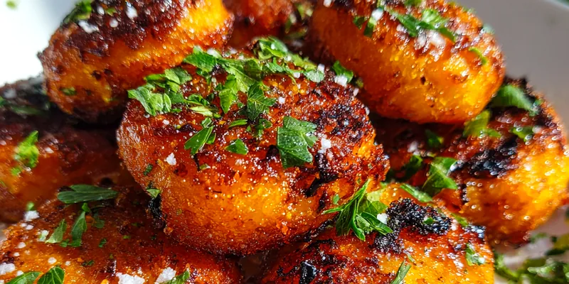Delicious Crispy Carrot Bites served on a plate