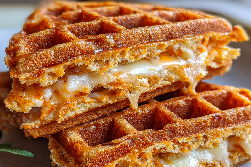Fresh ingredients for Crispy Cheese Waffle Sandwich