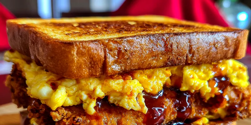 Delicious Crispy Chicken Breakfast Sandwich served on a plate