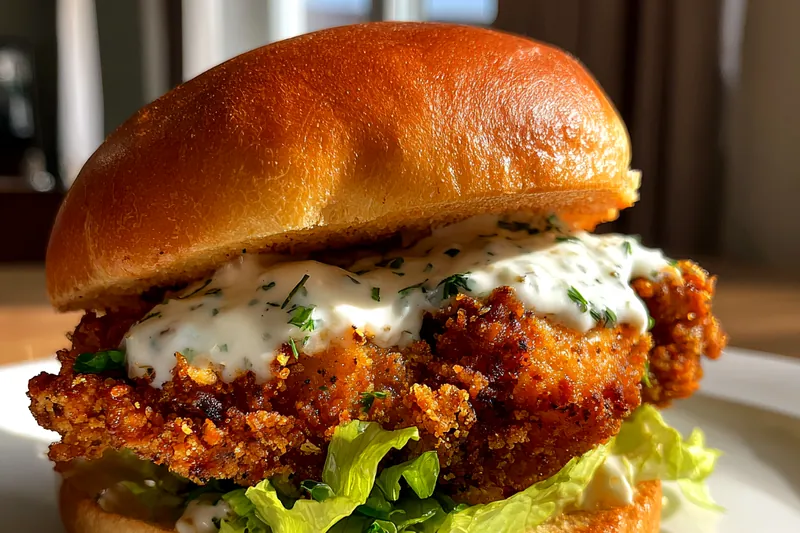 Fresh ingredients for Crispy Chicken Sandwich