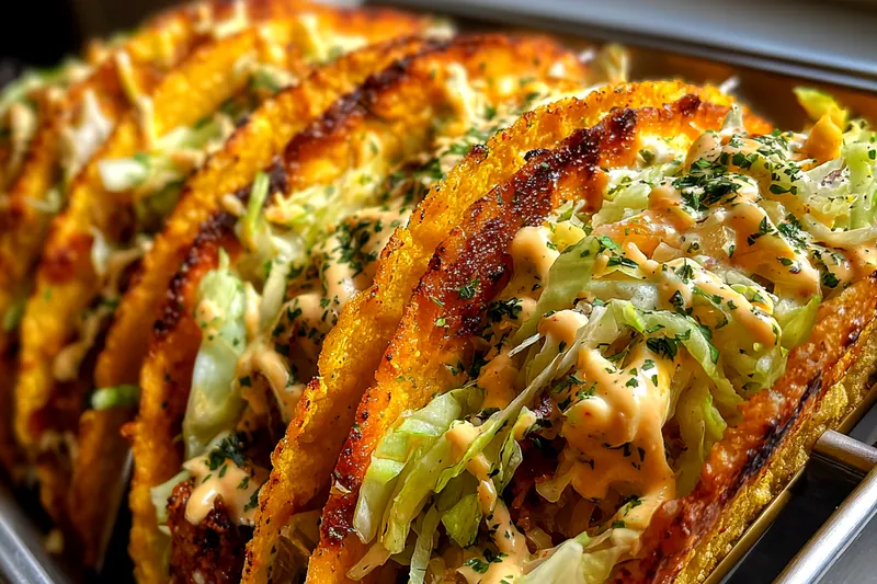 Cooking process for Crispy Chicken Tacos