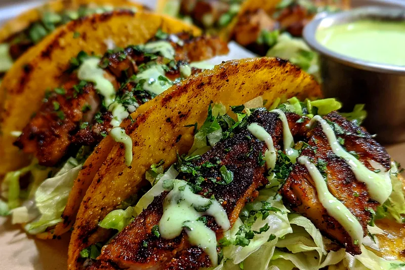 Fresh ingredients for Crispy Chicken Tacos with Herb Sauce
