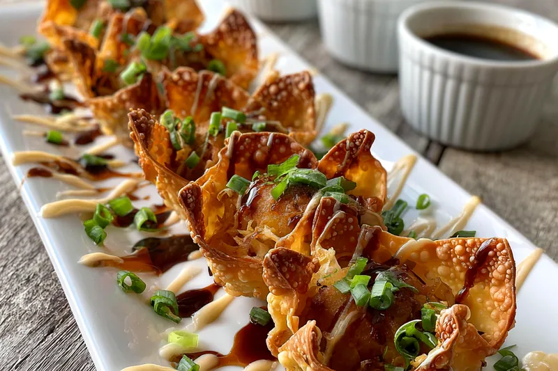 Cooking process for Crispy Chicken Wonton Tacos