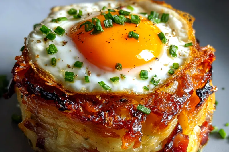Fresh ingredients for Crispy Egg Breakfast Stack