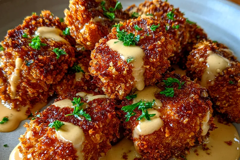 Cooking process for Crispy Garlic Chicken Delight