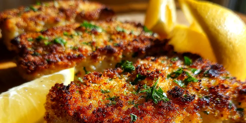 Delicious Crispy Herb Cod served on a plate