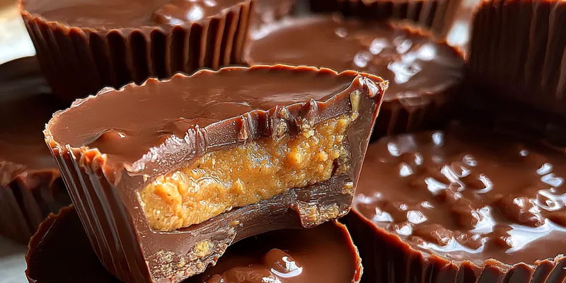 Delicious Crunchy Peanut Chocolate Cups served on a plate