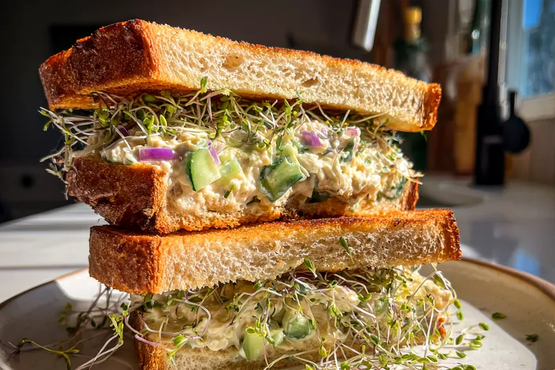 Cooking process for Cucumber Herb Sandwich
