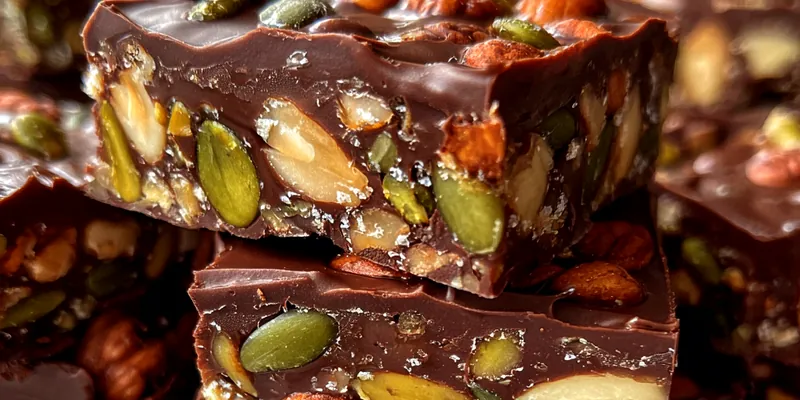 Delicious Decadent Chocolate Nut Squares served on a plate