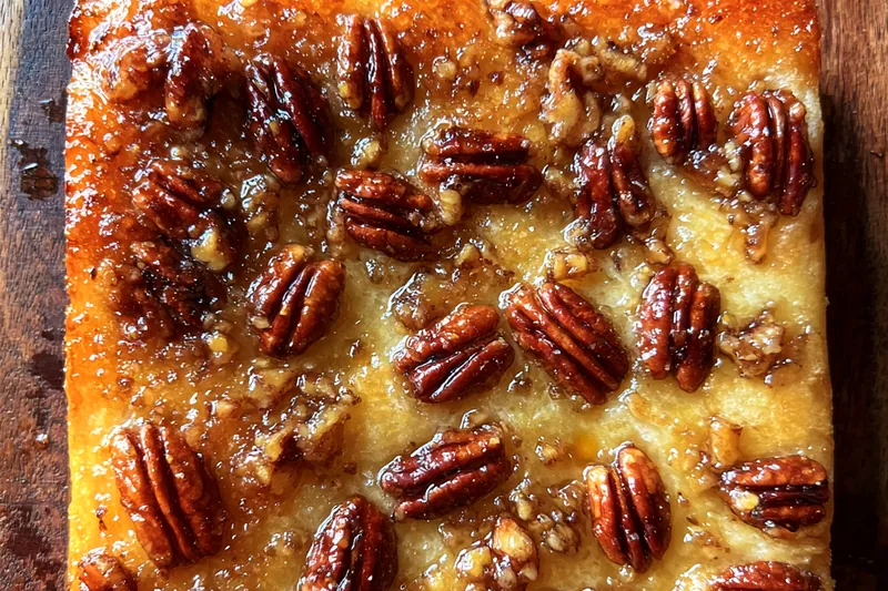 A beautiful assortment of fresh ingredients for Decadent Pecan Focaccia Delight, including flour, pecans, and olive oil.