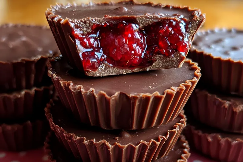 Fresh ingredients for Decadent Raspberry Chocolate Cups