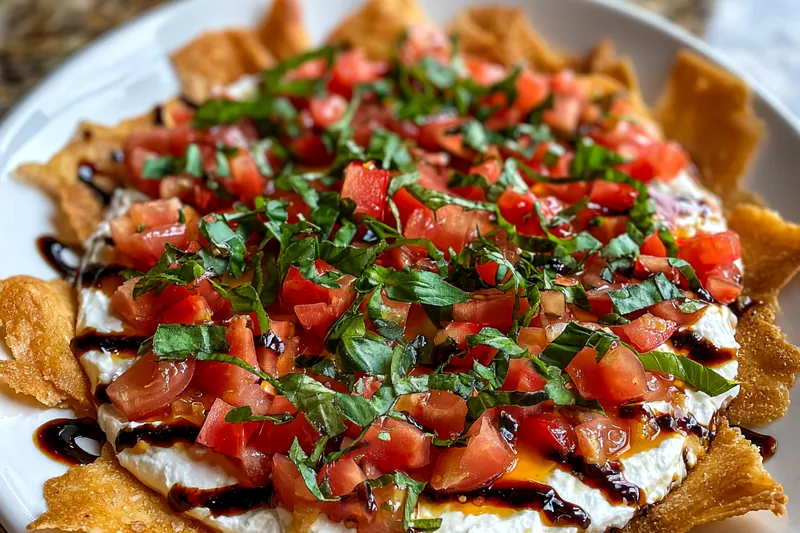 Chef Mitchell carefully mixing the ingredients for the Delicious Bruschetta Dip in a bowl.