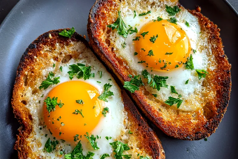 Chef Mitchell skillfully cooking eggs in a skillet while preparing the Egg and Cheese Toasts.