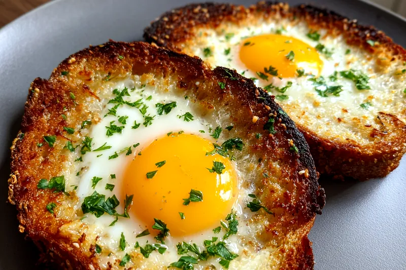 A colorful array of fresh ingredients including eggs, cheese, and whole grain bread laid on a wooden cutting board.