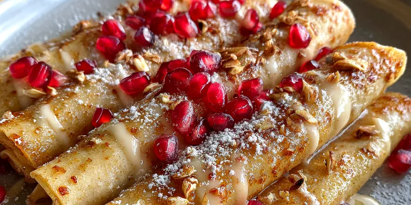 Delicious Festive Eggnog Crepe Delight served on a plate