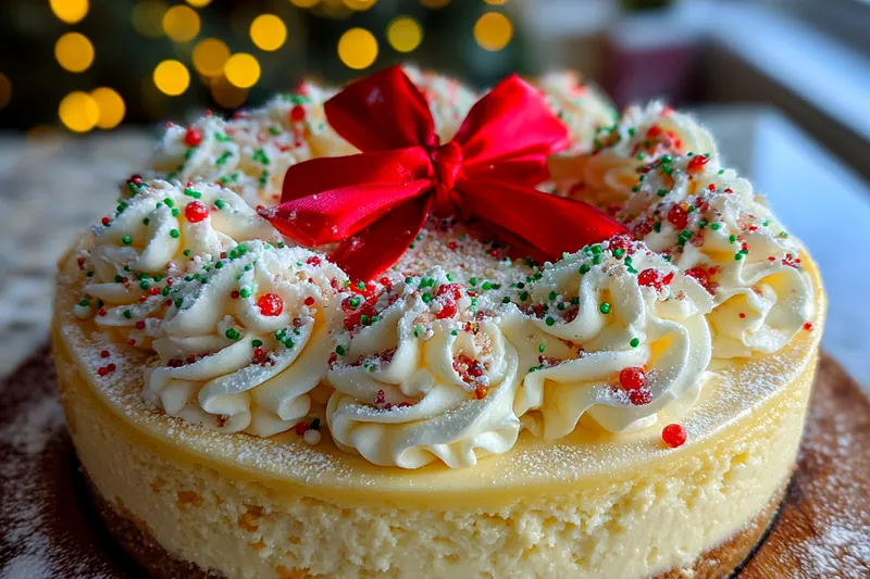 Cooking process for Festive Holiday Cheesecake