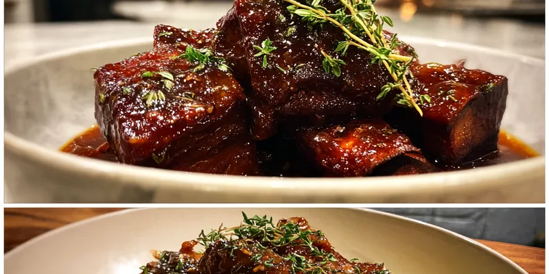 Delicious Glazed Short Ribs Delight served on a plate