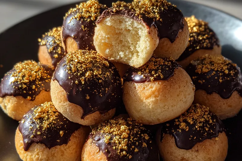 Cooking process for Gold-Dusted Chocolate Pastries
