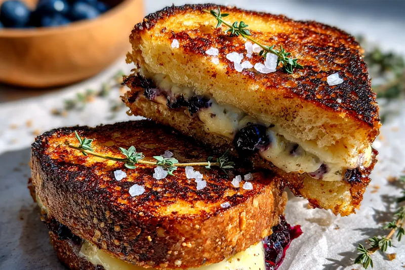 Fresh ingredients for Gourmet Blueberry Grilled Cheese