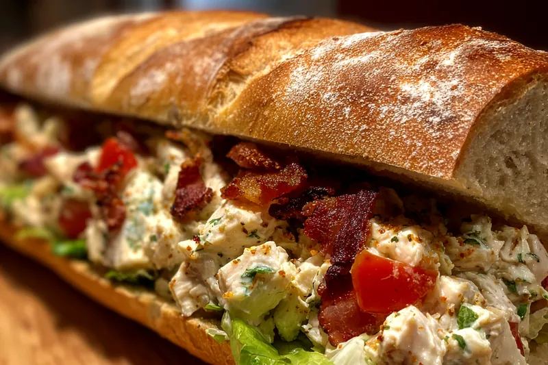 Cooking process for Gourmet Chicken Bacon Sandwich