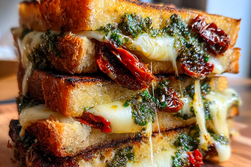 Cooking process for Gourmet Grilled Cheese Delight