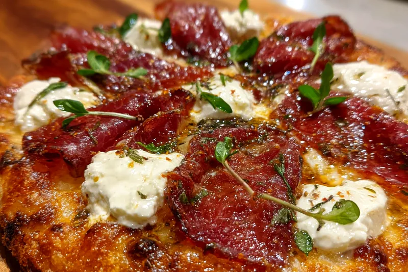 Fresh ingredients for Gourmet Honey Cheese Pizza