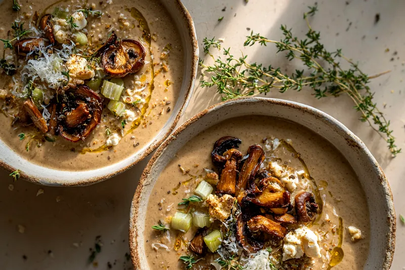 Cooking process for Gourmet Mushroom Soup