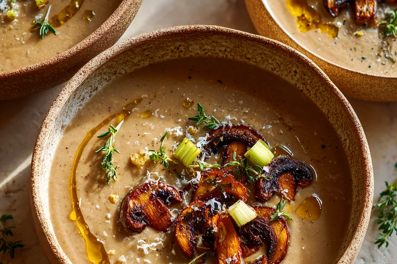 Fresh ingredients for Gourmet Mushroom Soup