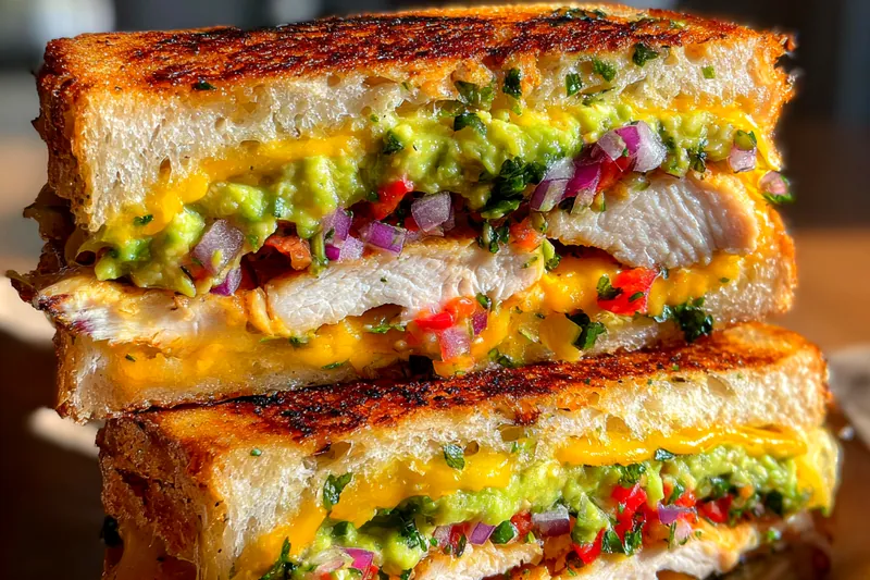Cooking process for Grilled Chicken Avocado Melt