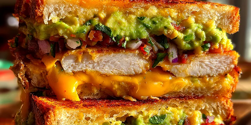 Delicious Grilled Chicken Avocado Melt served on a plate