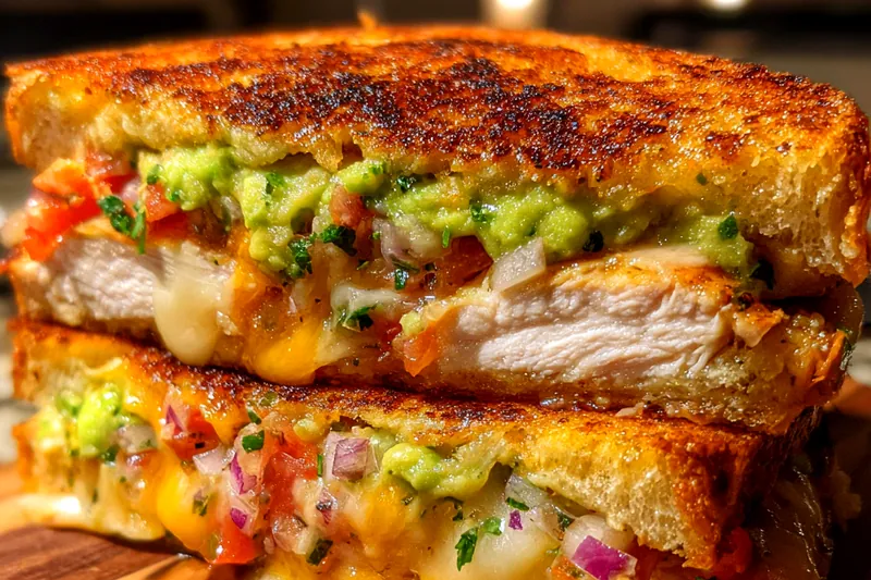 Cooking process for Grilled Chicken Avocado Sandwich