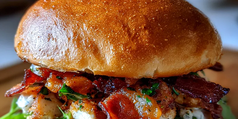 Delicious Grilled Chicken Bacon Sandwich served on a plate