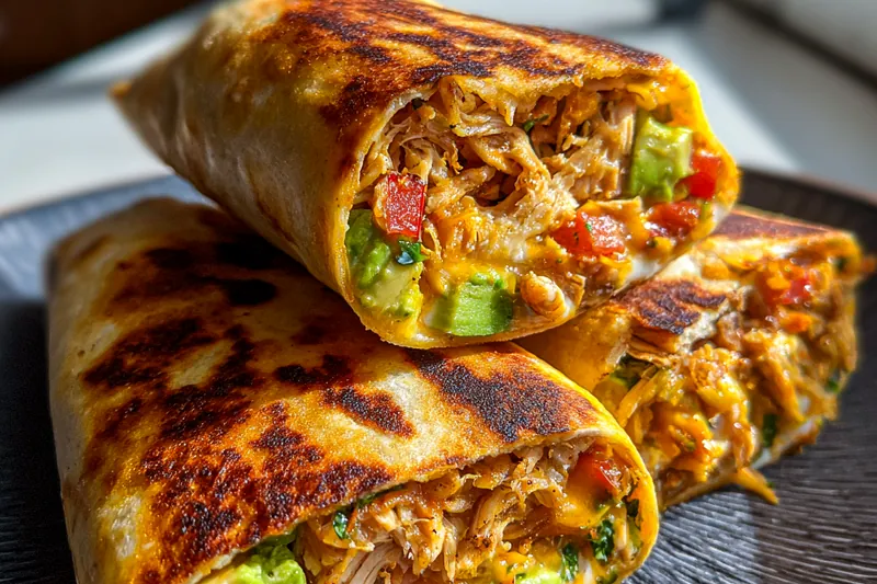 Cooking process for Grilled Chicken Burrito