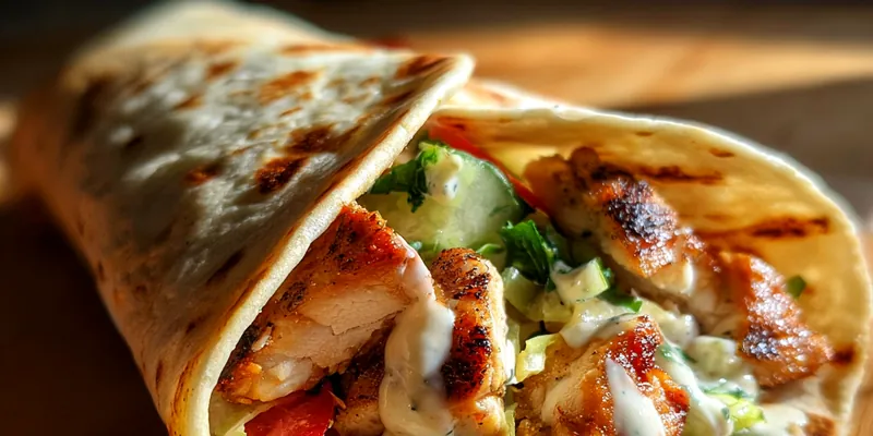 Delicious Grilled Chicken Wrap served on a plate