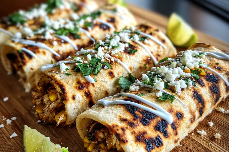 Fresh ingredients for Grilled Chicken Wraps with Corn
