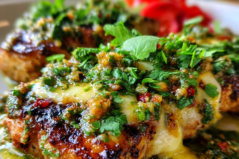 Cooking process for Grilled Verde Chicken with Herbs