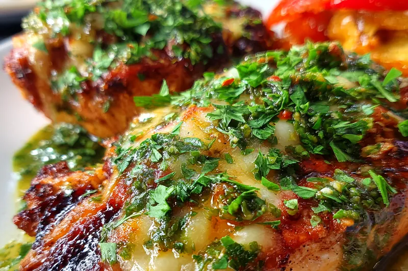 Fresh ingredients for Grilled Verde Chicken with Herbs