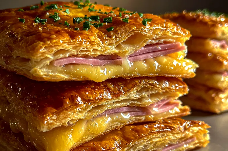 Fresh ingredients for Ham and Cheese Puff Pastry