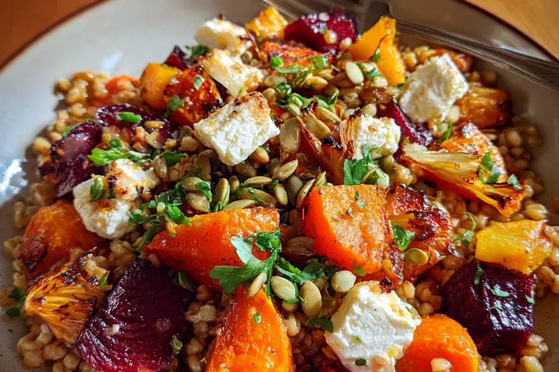 Fresh ingredients for Harvest Grain Vegetable Bowl