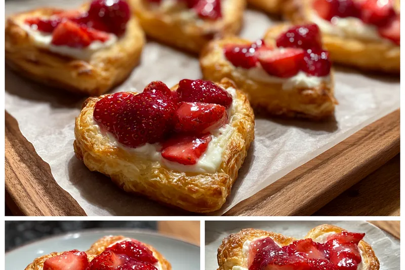 Cooking process for Heart Shaped Strawberry Pastries
