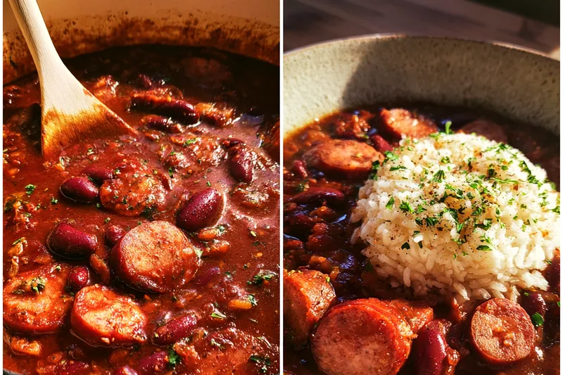 Fresh ingredients for Hearty Bean Sausage Stew