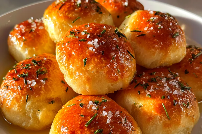 Fresh ingredients for Herb Salted Garlic Rolls