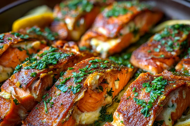 Fresh ingredients for Herb Stuffed Salmon Delight